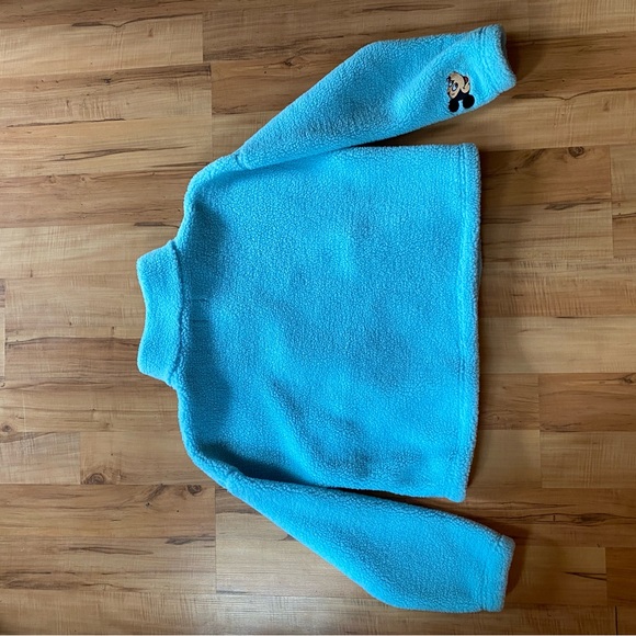 Disney Mickey Fleece Jacket Pullover with Peace Sign in Blue - Picture 6 of 9